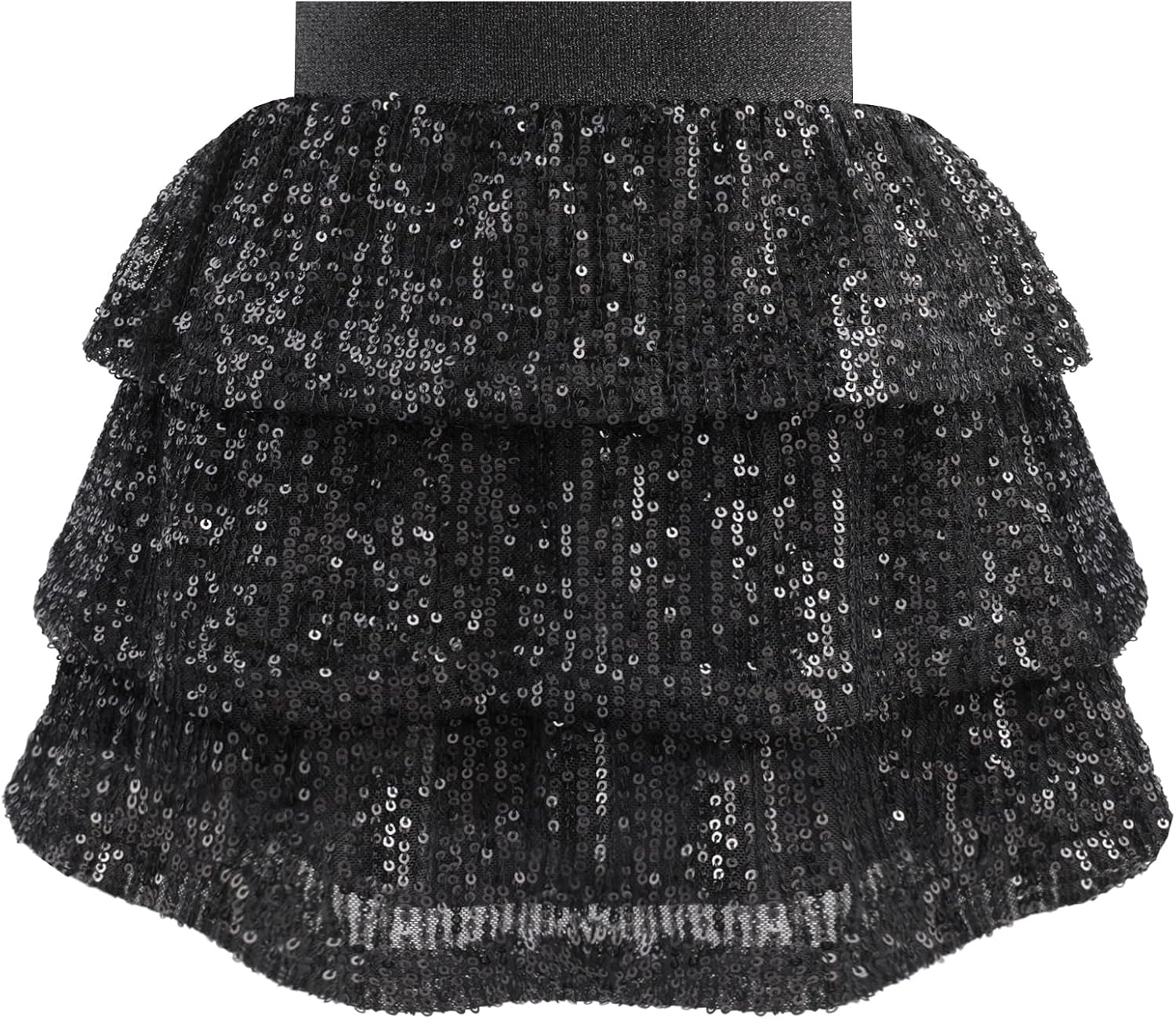 Bezioner Girls Sequin Skirt: Layered Glitter Skater Skirt for 5–14 Years