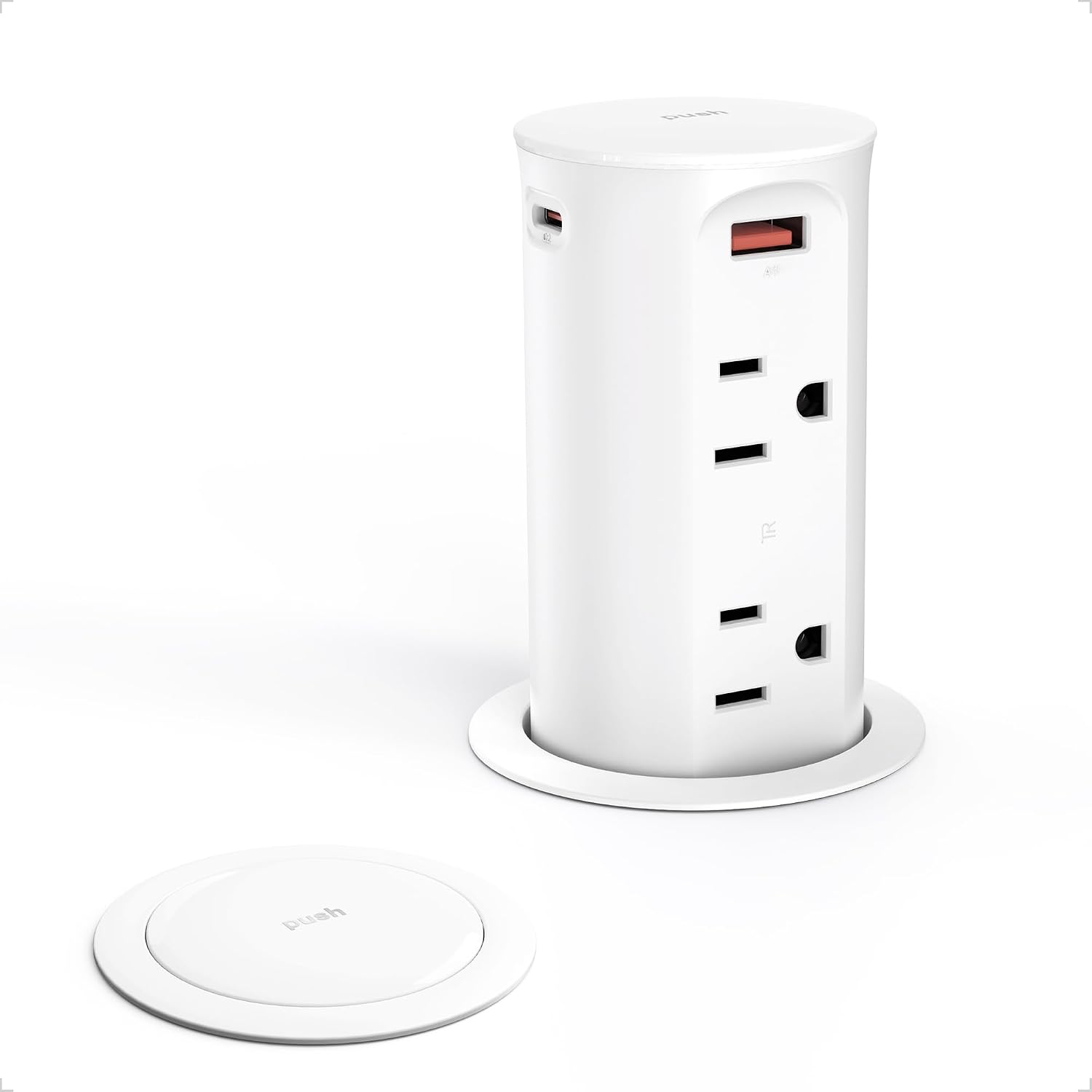 Detalle de VILONG OEUP019B 2.5-Inch Pop-Up Countertop Outlet, 4 Outlets and 4 USB Ports