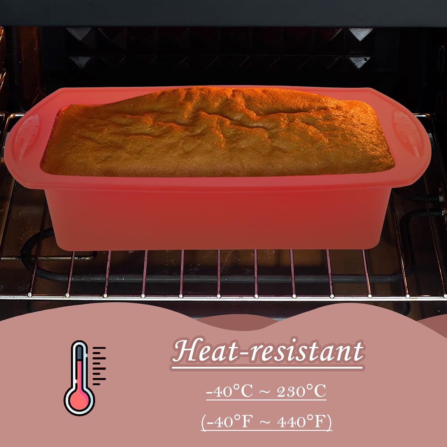 Detalle de CRITIVE-S Silicone Bread Loaf Tin Set (2 Pieces) with Oil Brush & Spatula