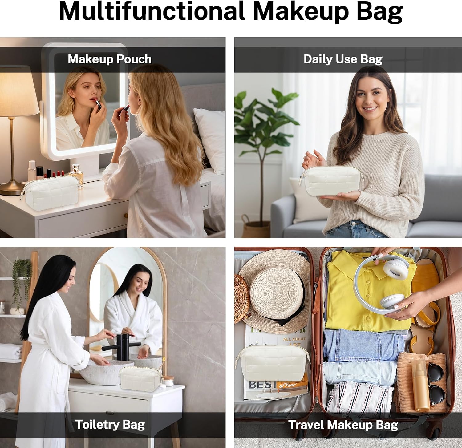 Thumbnail 4 de LJCZKA Large Portable Makeup Bag: Wide-Open, High-Capacity Travel Pouch