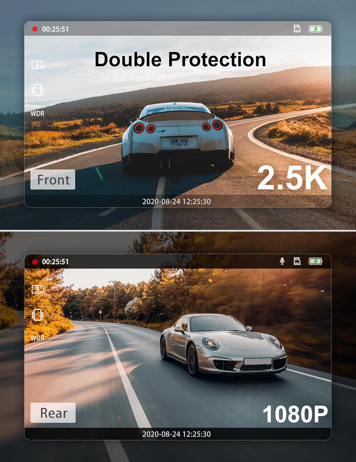 Thumbnail 3 de iZEEKER iD220 2.5K Dual Dash Cam