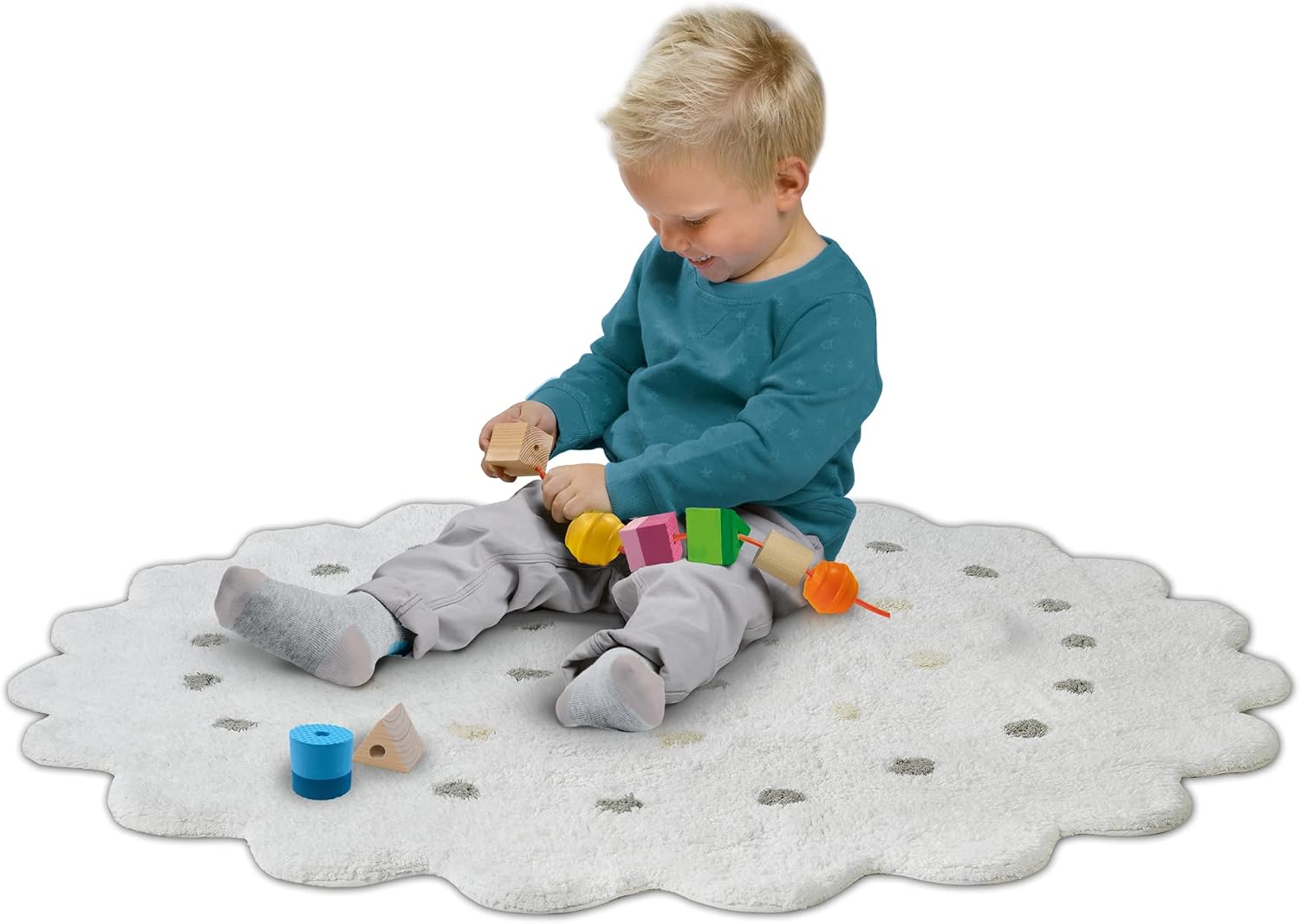 Detalle de SES Creative Sensorik Perlen 13102 – Babyspielzeug aus Holz, Made in Holland