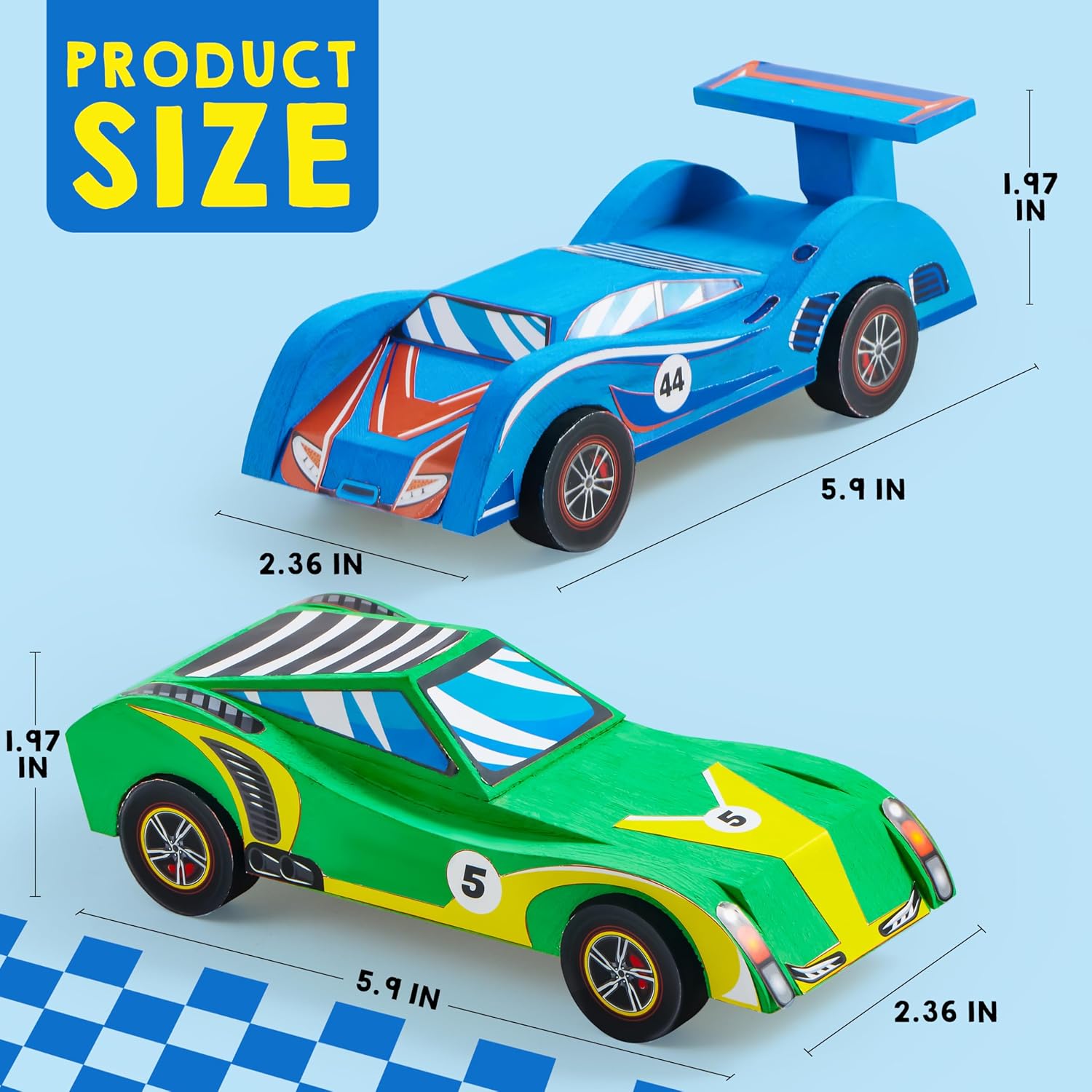 Thumbnail 3 de Klever Kits 4 DIY Wooden Race Cars kit 4-pack
