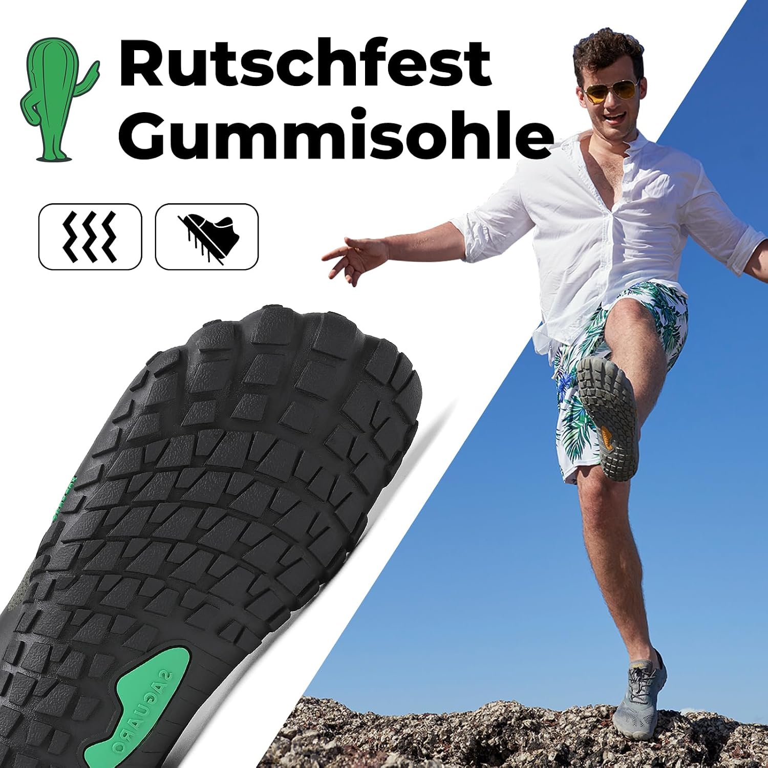 Detalle 1 de SAGUARO Barfußschuhe Zero-Drop Outdoor für Gr. 36-48
