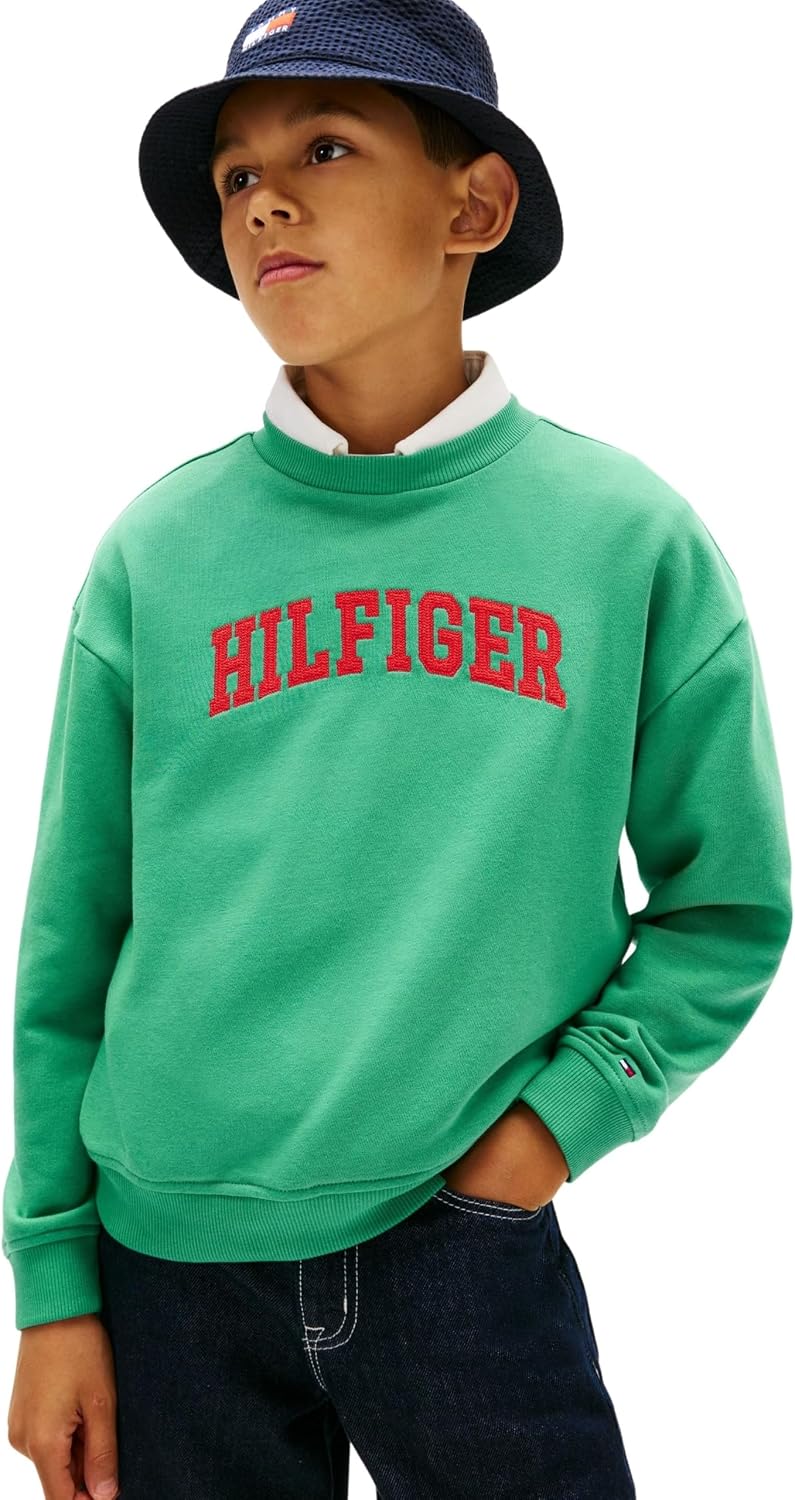 Detalle de Tommy Hilfiger Hilfiger Varsity sweatshirt per bambini e ragazzi (KB0KB10404) – felpa varsity
