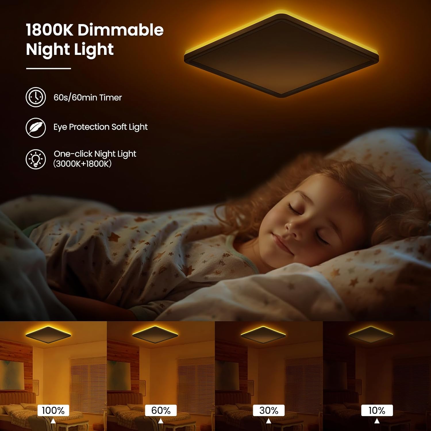 Thumbnail 2 de Tyreses LED Deckenleuchte Flach 24W – dimmbar, Fernbedienung, 3000K–6500K, Ø30cm
