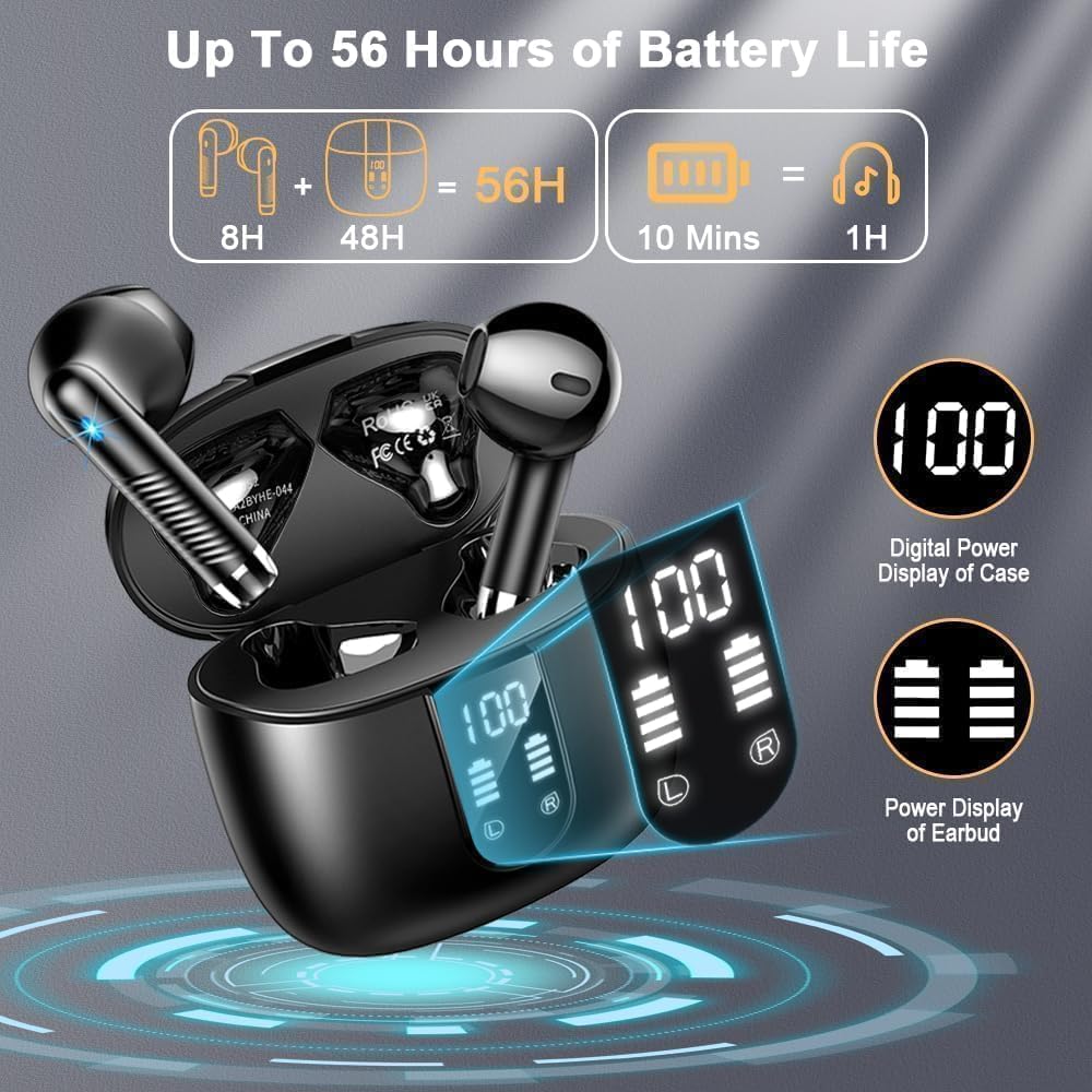 Detalle de Ecouteurs Bluetooth sans Fil 5.4 2026 avec réduction ENC, IP7 et 56H – léger et polyvalent