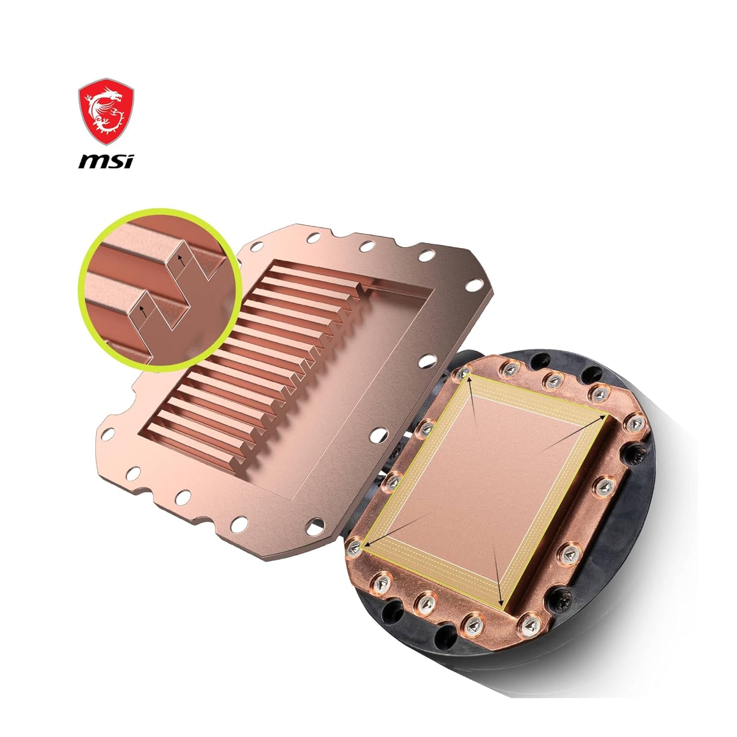 Detalle de MSI MAG CORELIQUID E360 refroidissement CPU
