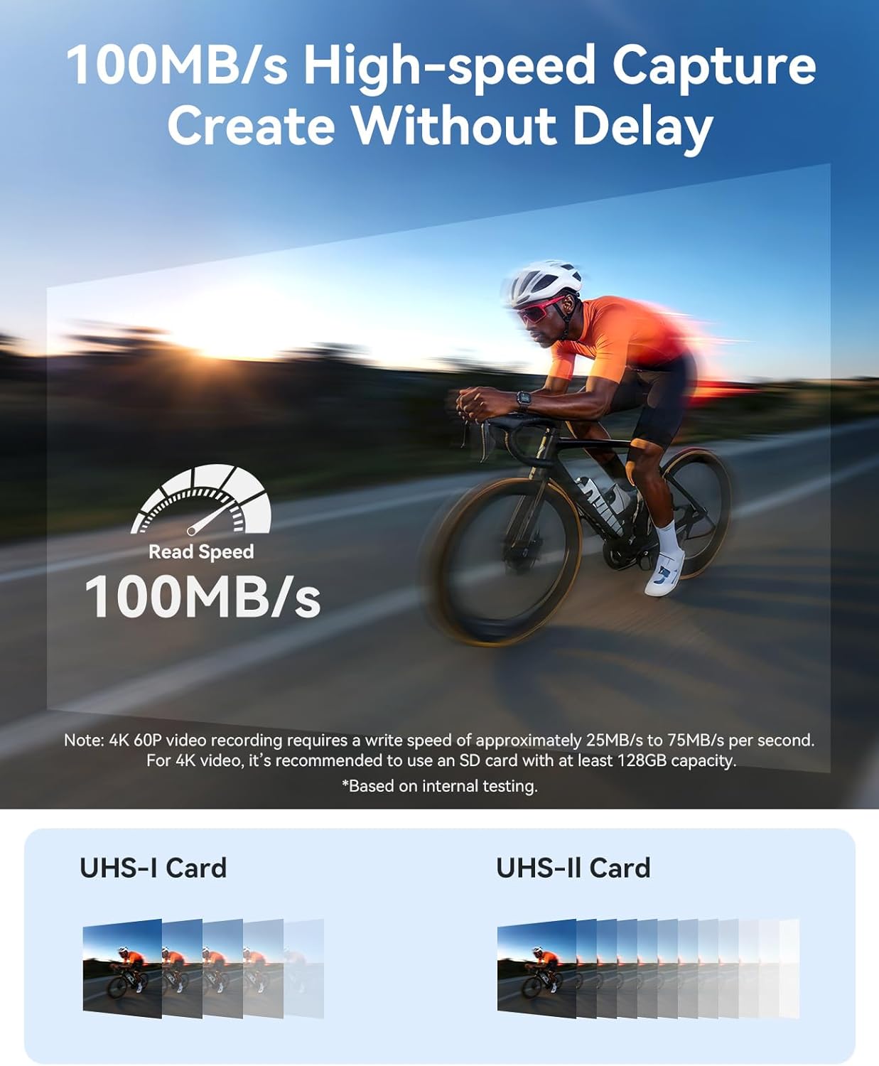 Detalle 2 de ORICO SD Karte 128GB SDXC UHS-I C10 U3 V30 – robust, schnell und vielseitig