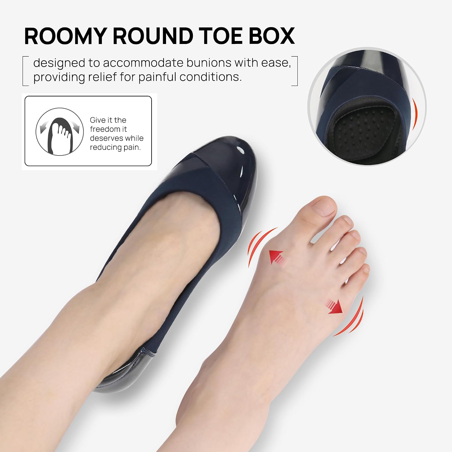 Detalle 2 de Ortho + Rest Hallux Valgus Pumps für Damen mit Low Heel – eleganter Slip-On für sensible Füße