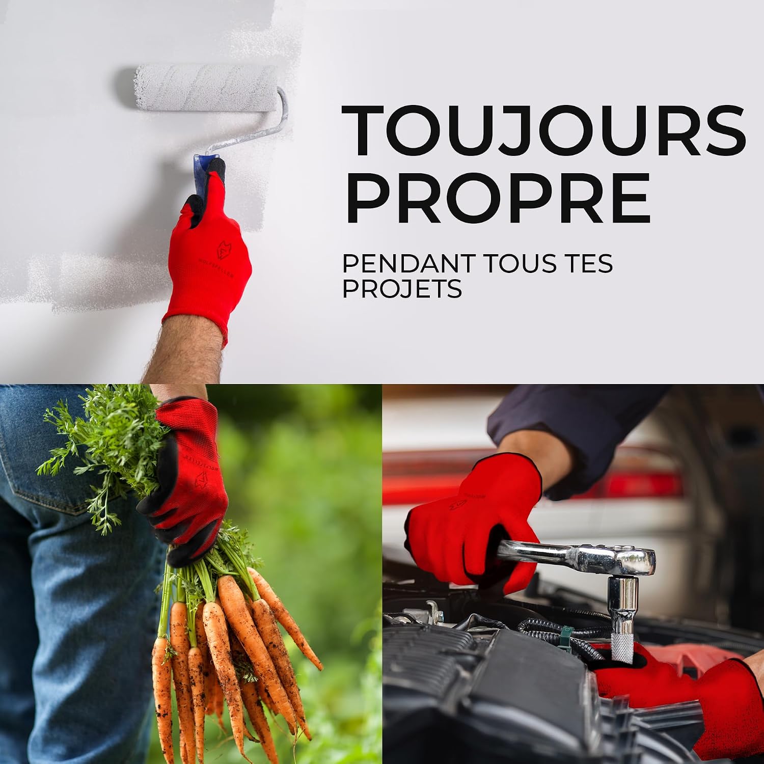 Thumbnail 5 de WOLFSFELLER Gants de travail Taille 9, lot 10 paires