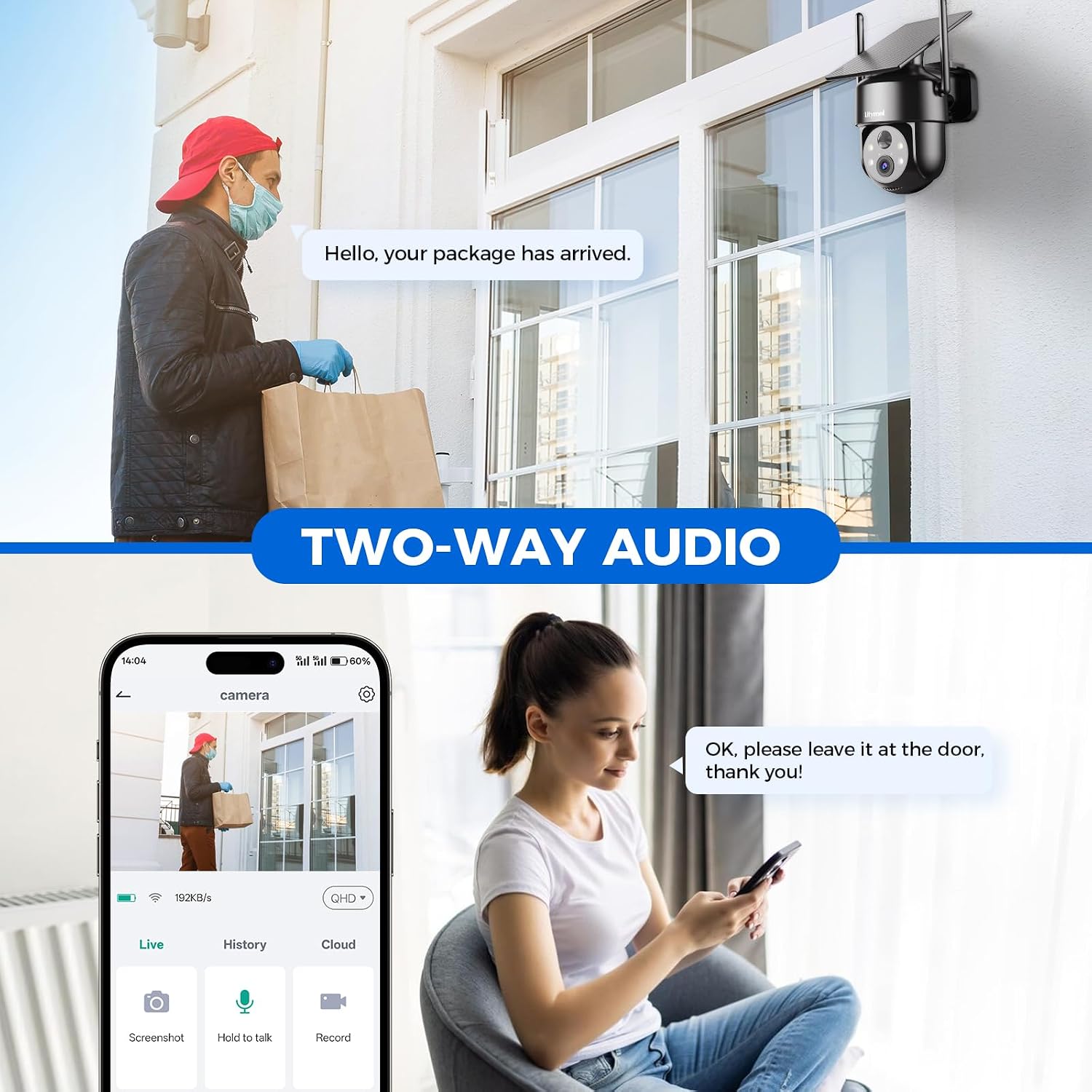 Thumbnail 5 de LITYMOL 2K WiFi Solar Outdoor Security Camera