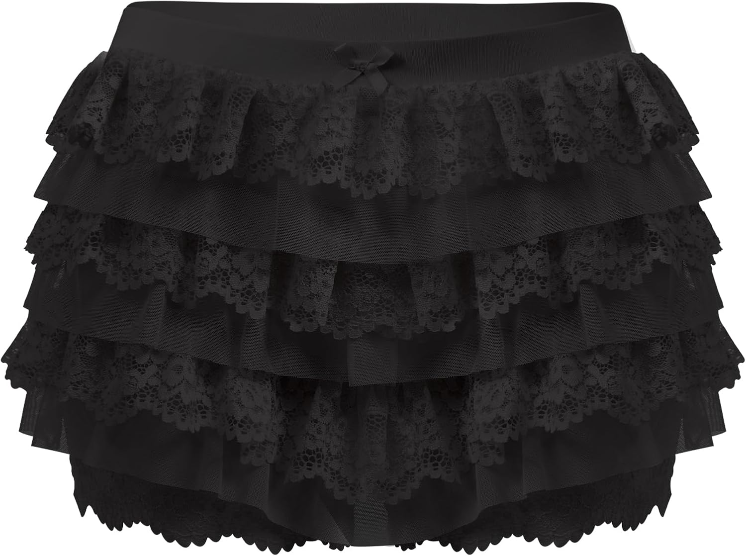 Detalle 2 de SHARICCA CR26059 Mesh Ruffle Boyshort Underwear with Layered Lace and Bow