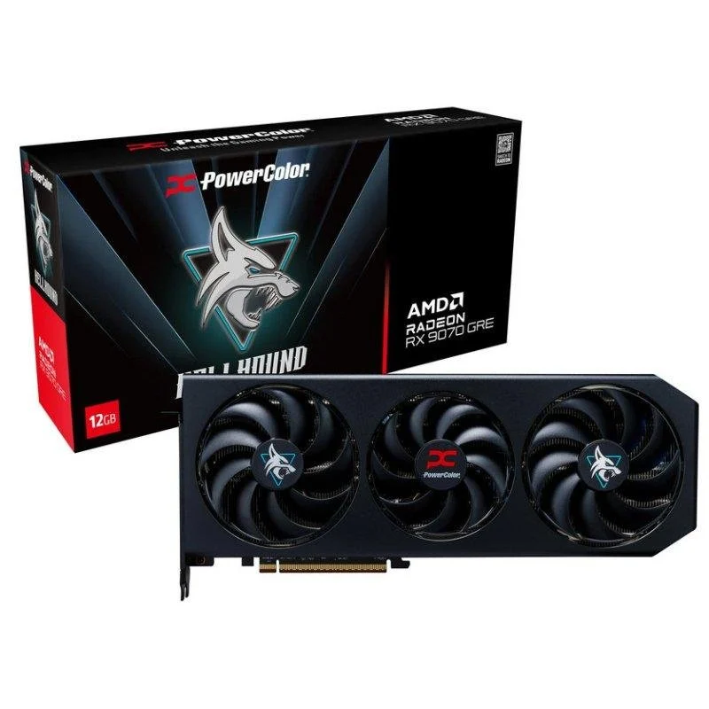Detalle de PowerColor Hellhound RX 9070 GRE 12GB GDDR6 OC: ficha de compra para gaming de alto rendimiento