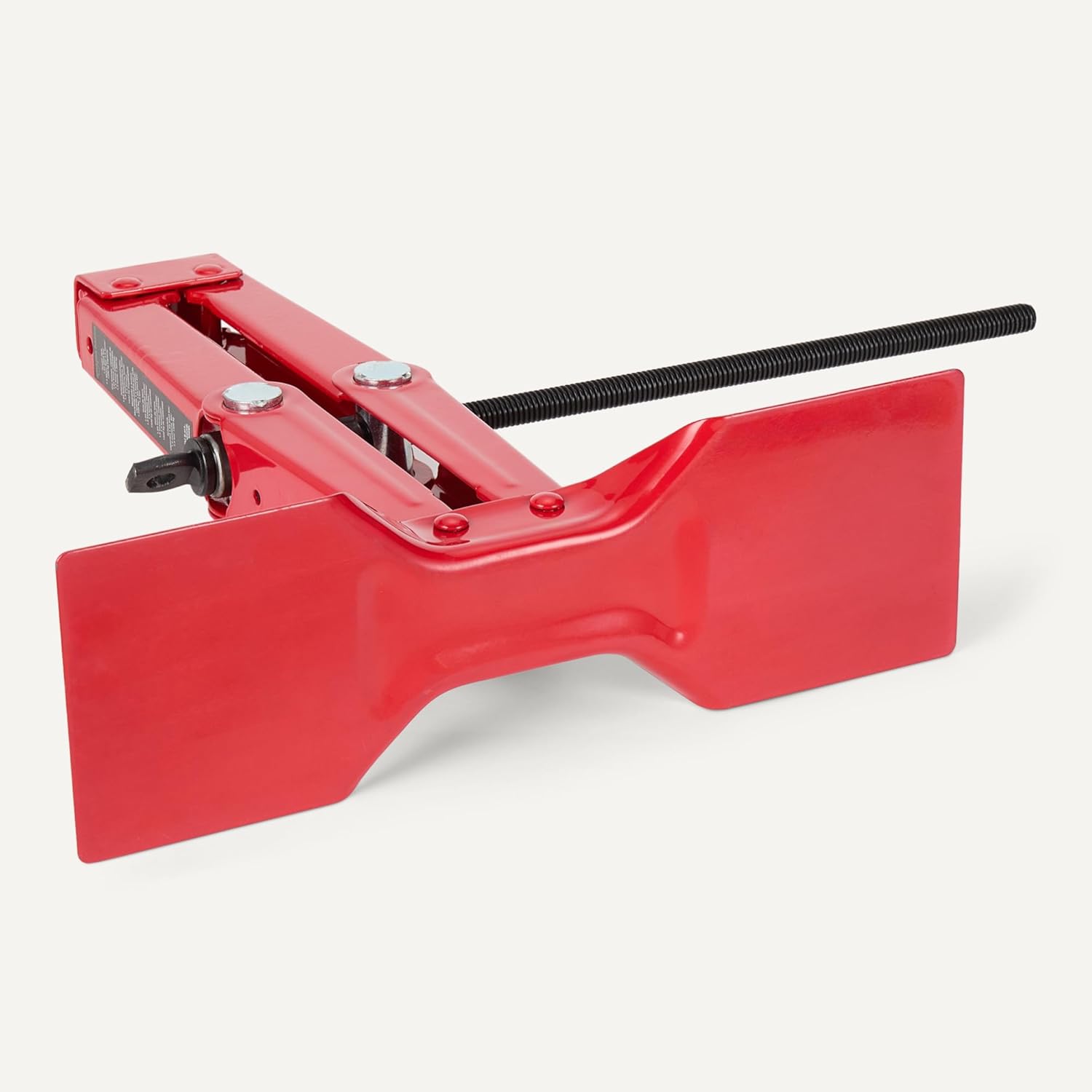 Detalle de Amazon Basics Scherenheber – Tragbarer Wagenheber, 1,5 t Kapazität, 9,3–39,4 cm Hubbereich, rot