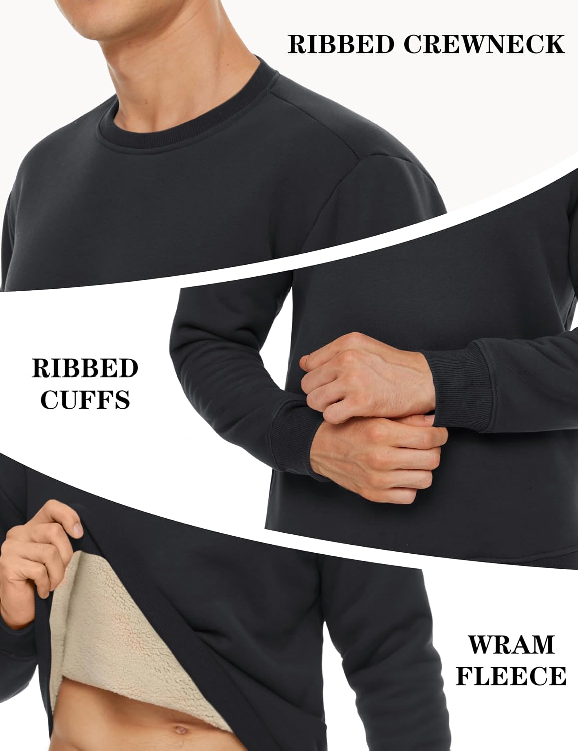 Thumbnail 1 de TACVASEN Sherpa‑lined Men's Fleece Pullover Jumper