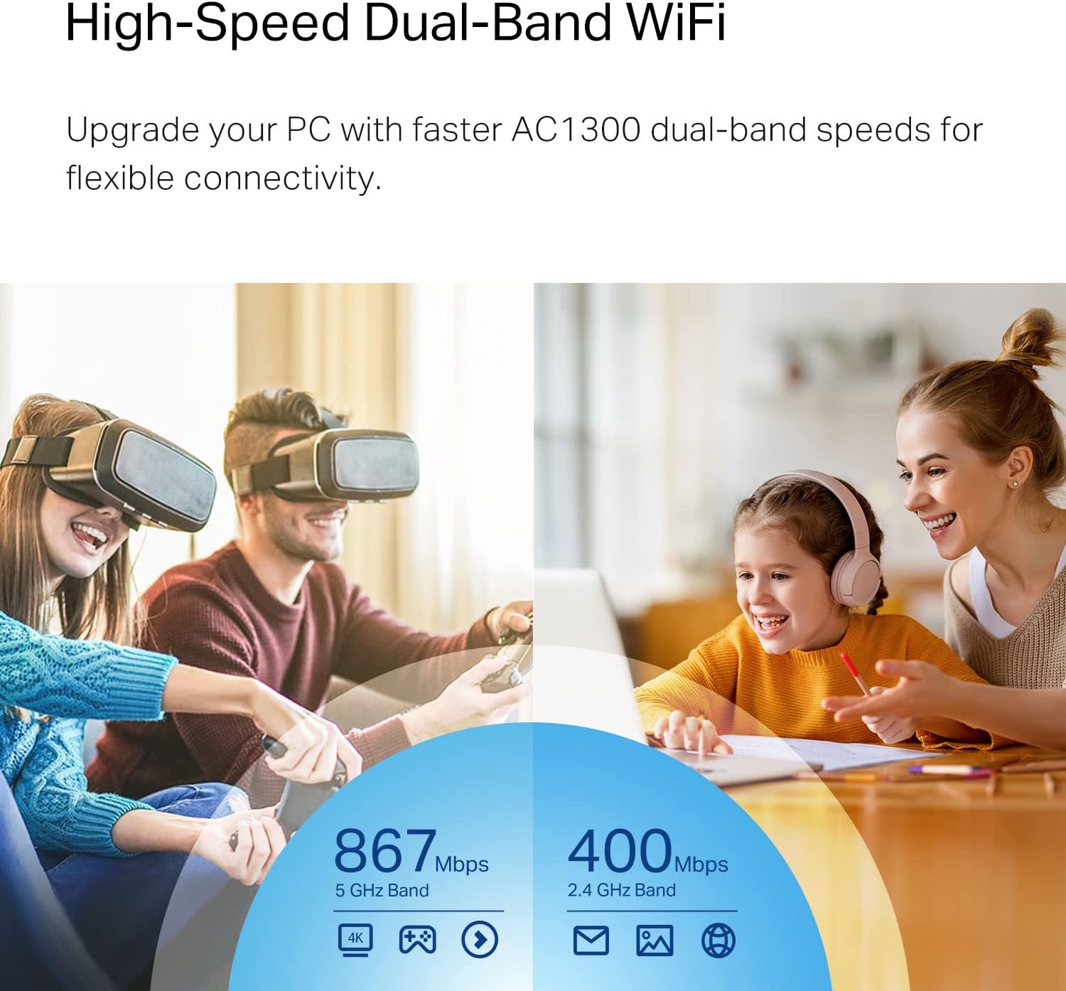 Detalle 2 de TP-Link Archer T3U Nano AC1300 USB WiFi Adapter 📡
