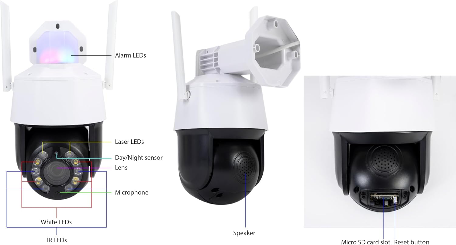 Detalle de PNI Telecamera di videosorveglianza Casa IP575 5MP WiFi con zoom ottico 20x e obiettivo varifocale
