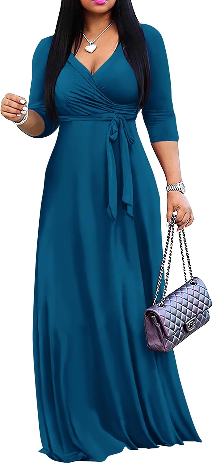 Thumbnail 5 de FANDEE 2025 Maxi Dress V-Neck 3/4 Sleeve