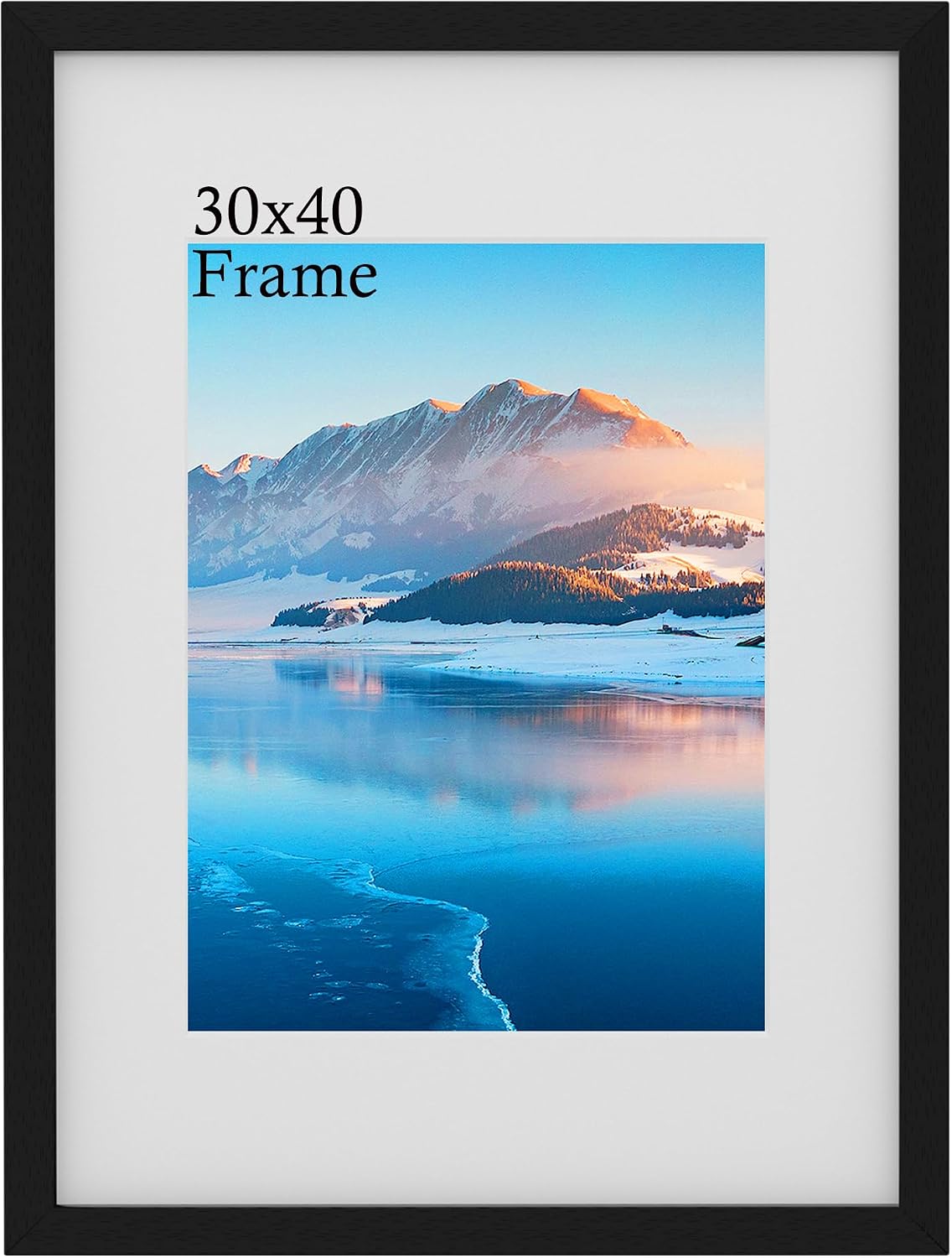 Detalle de DTXDTech ramka na zdjęcia 30 × 40 cm z litego drewna, czarna, z osłoną akrylową