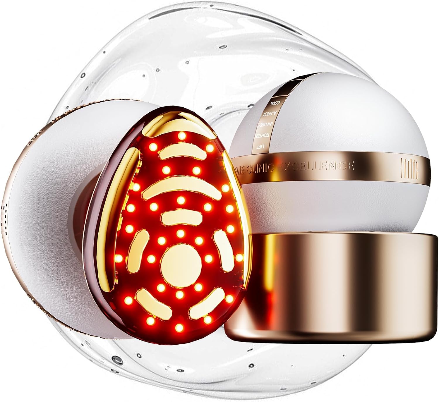 Detalle de INIA SPHERA Verbesserter 8-in-1 Mikrostrom-Gesichtsmassager mit Rotlicht, Wärme- & Kühlfunktion