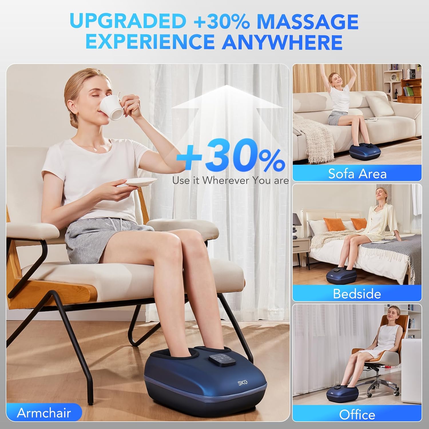 Detalle 2 de SKG YS100 Foot Massager with Heat and Remote — 2026 Upgrade for Plantar Fasciitis and Neuropathy Relief