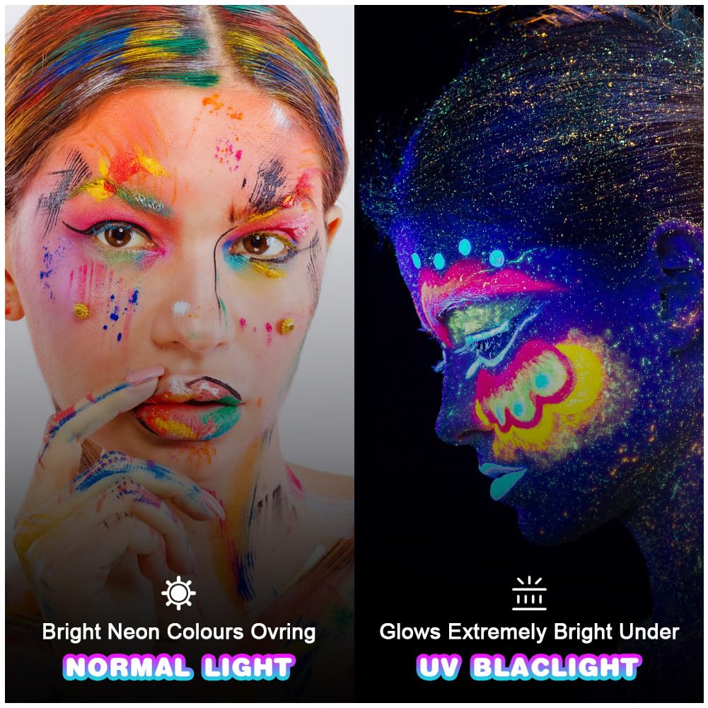 Detalle de AOOWU UV Bodypainting 12 Farben Neon Set