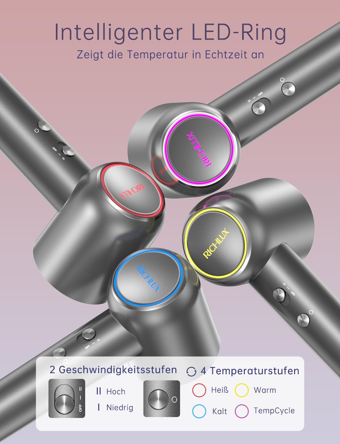 Detalle de 2026 Haartrockner mit Diffusor: Ultraleicht, leise, 160.000 U/min und 500 Mio. Negative Ionen