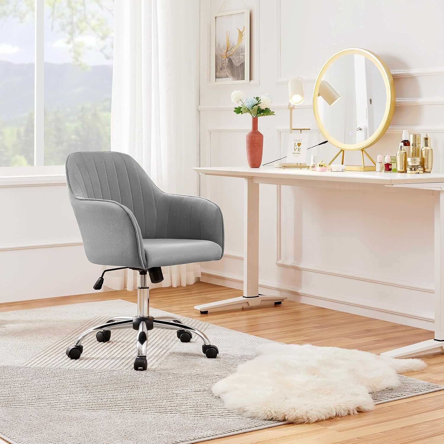 Thumbnail 1 de Yaheetech Homeoffice Stuhl – höhenverstellbar, atmungsaktiver Stoff, Belastbarkeit bis 136 kg