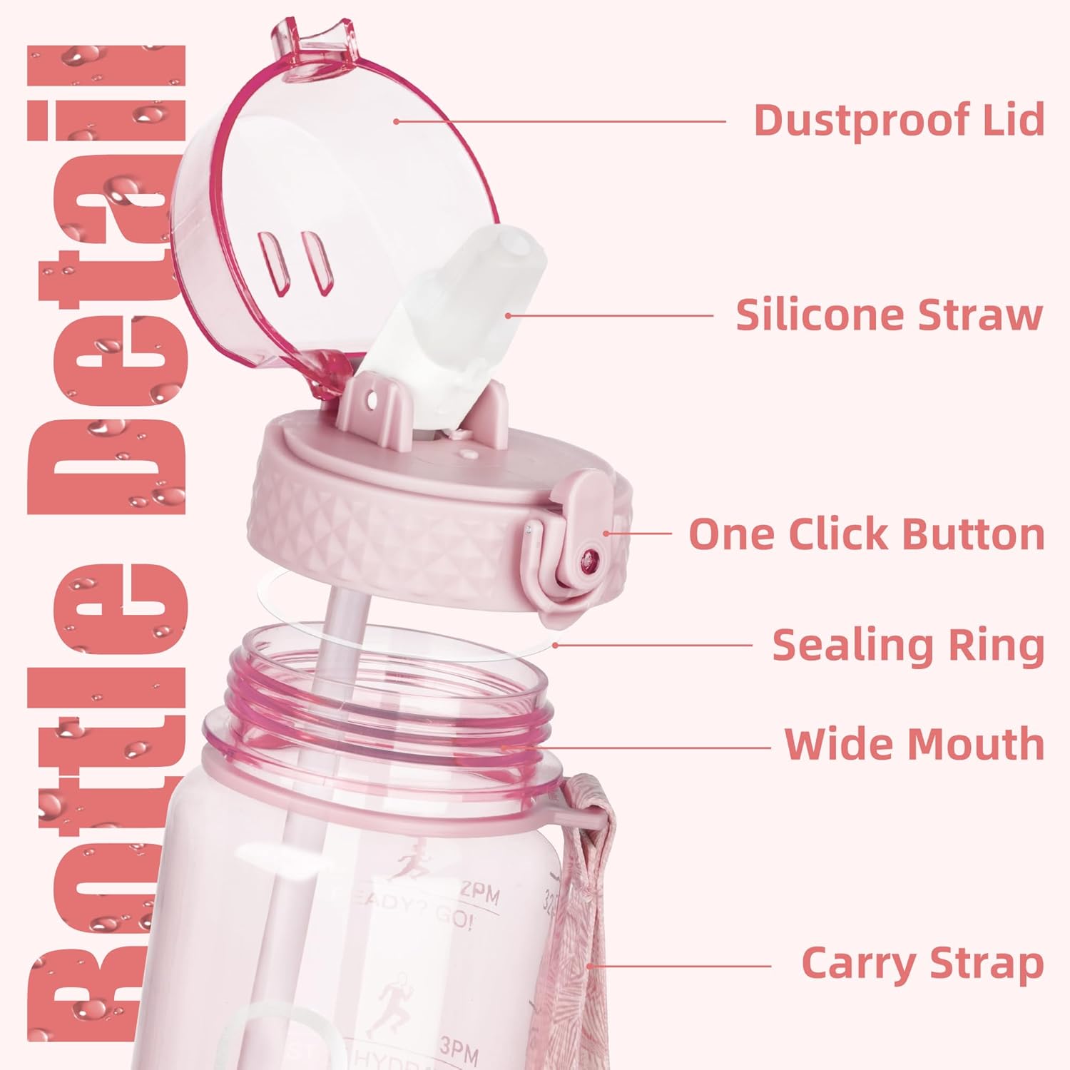 Thumbnail 1 de OLDLEY 1L Sports Water Bottle Tritan with Straw 🚰