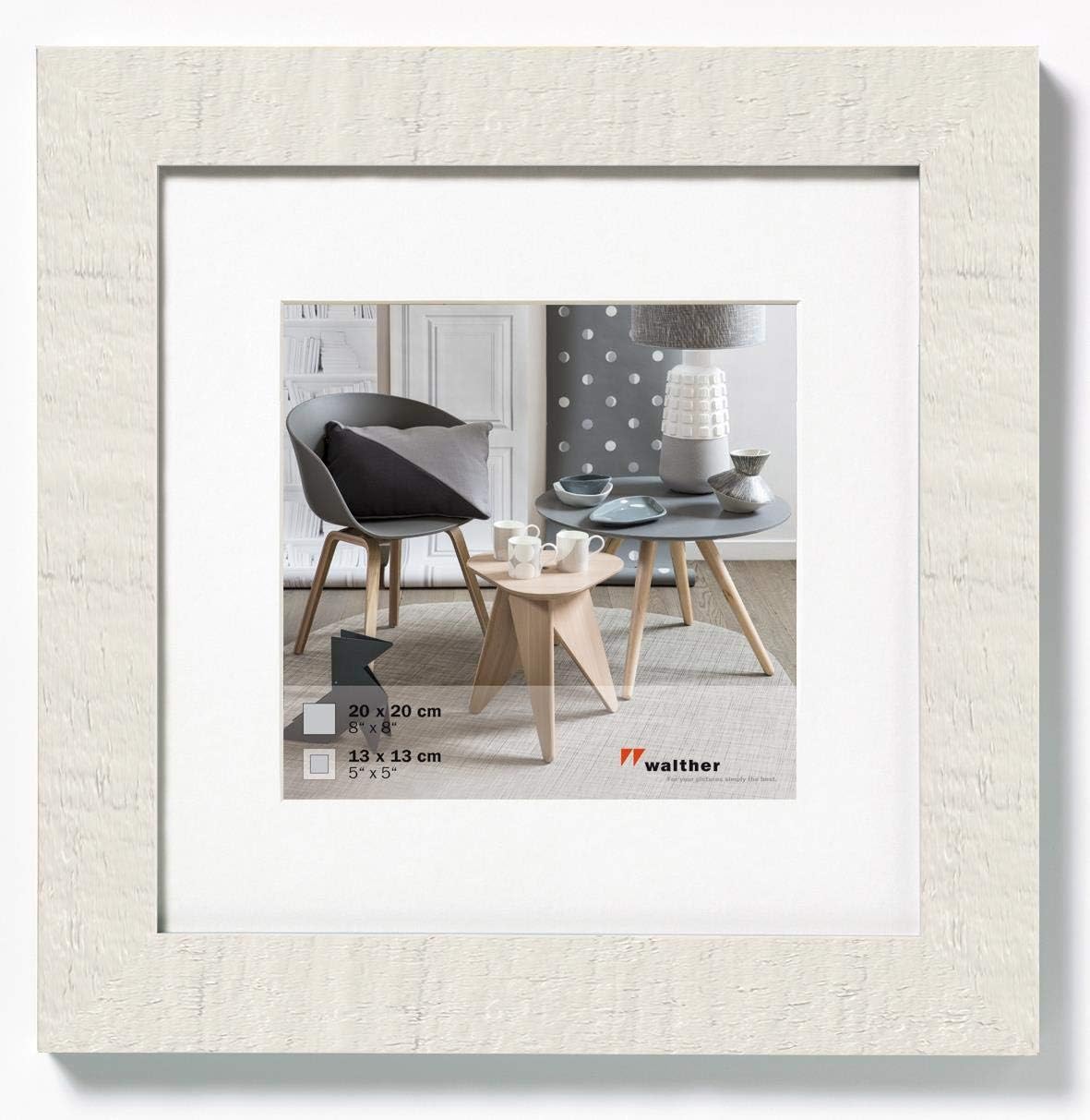 Detalle de Walther Design cadre photo en bois blanc polaire 20 x 20 cm HO220V