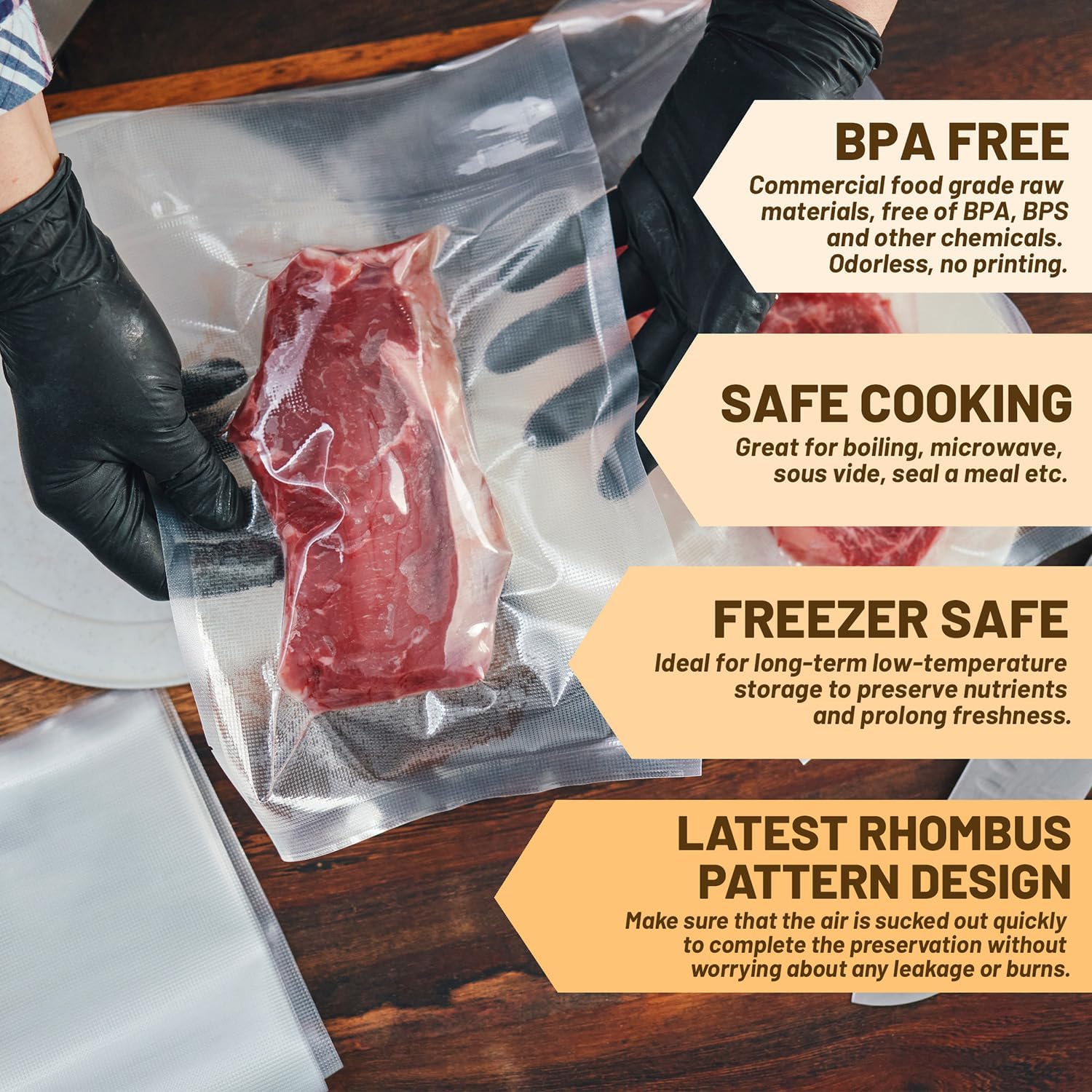 Detalle 1 de Vacuum Sealer Bags 8x12 Inch 🍽