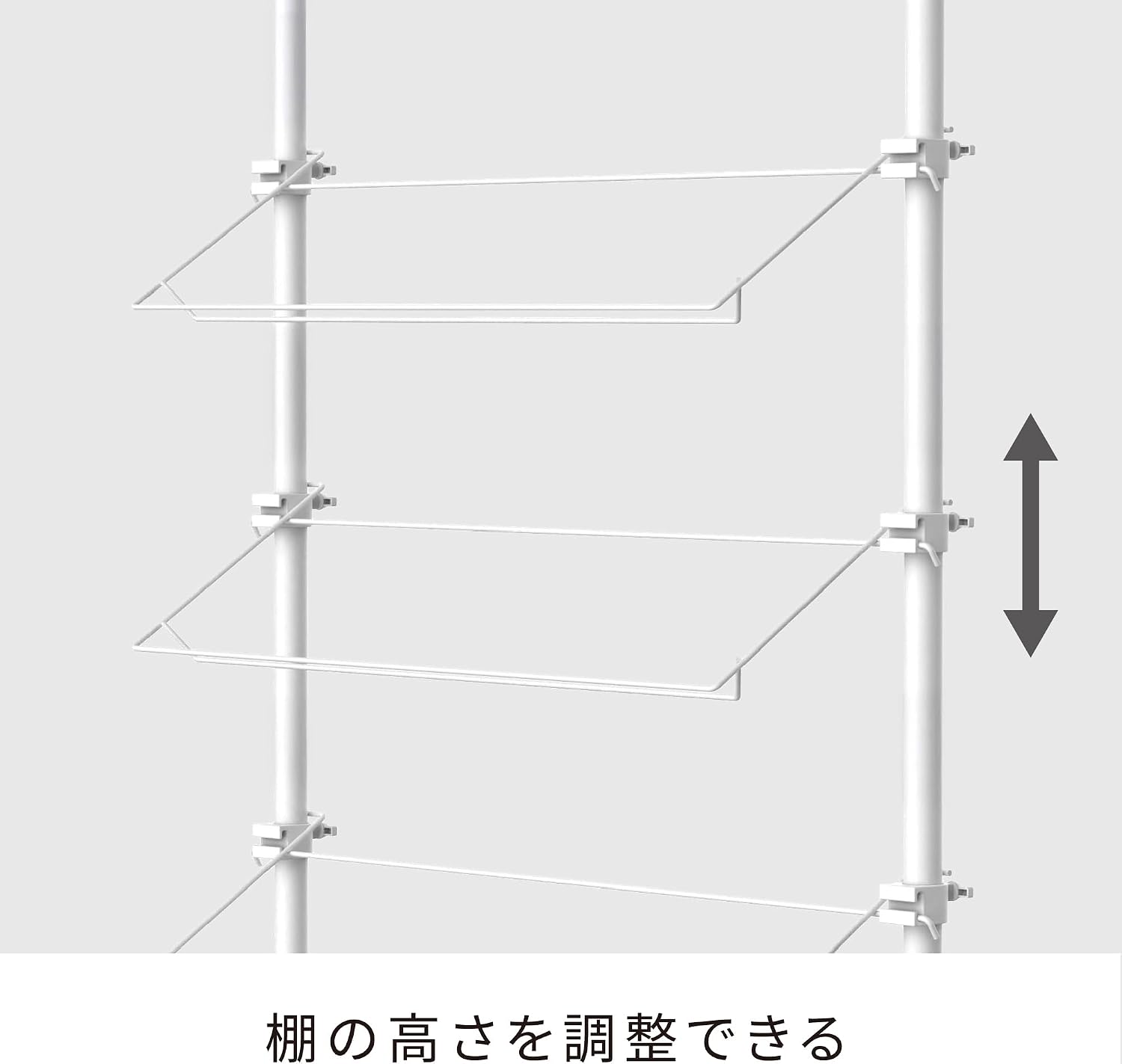 Detalle de 平安伸銅工業 TSR-72WH つっぱりシューズラック 8段・24足対応・幅72cm