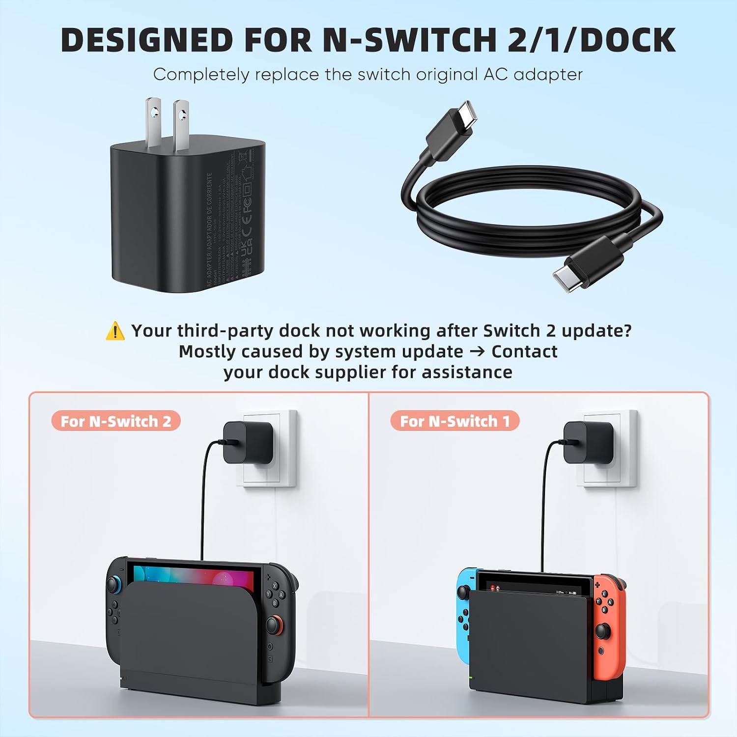 Thumbnail 1 de Switch 2 Charger 60W AC Adapter