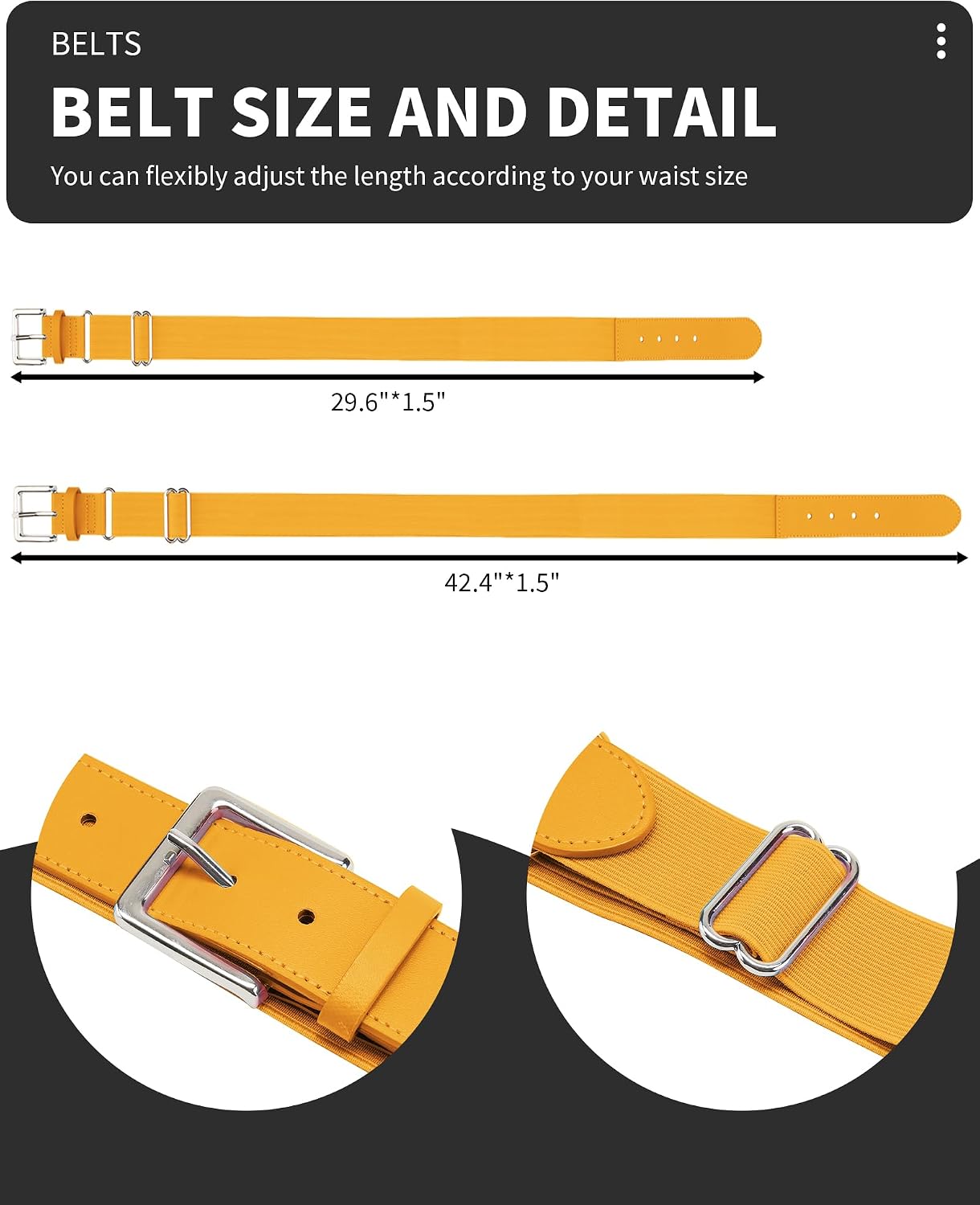 Detalle 2 de QBK Kids Baseball Socks and Belt Set, Sizes 2T–16Y