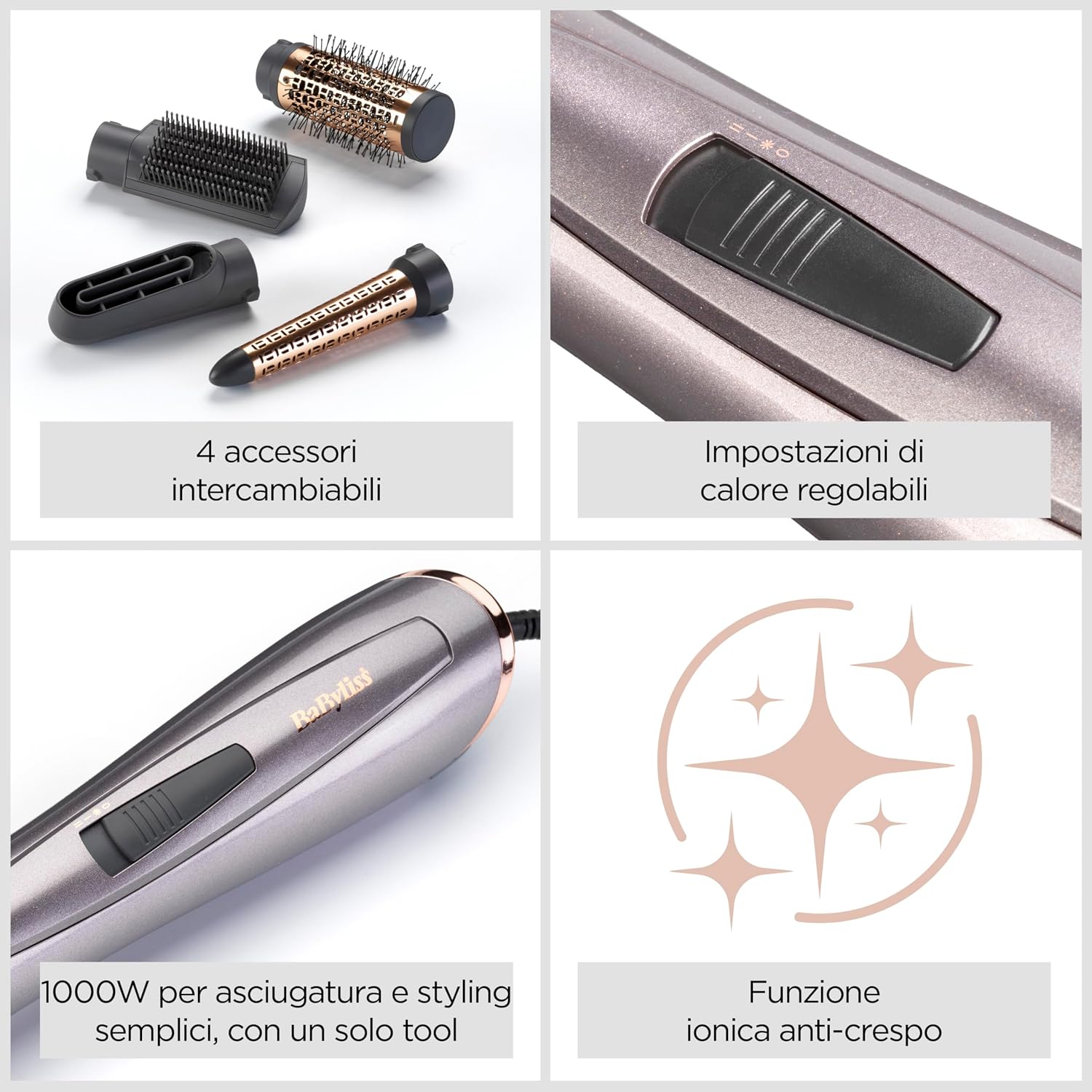 Thumbnail 6 de BaByliss Air Style 1000 Spazzola ad aria 4 accessori