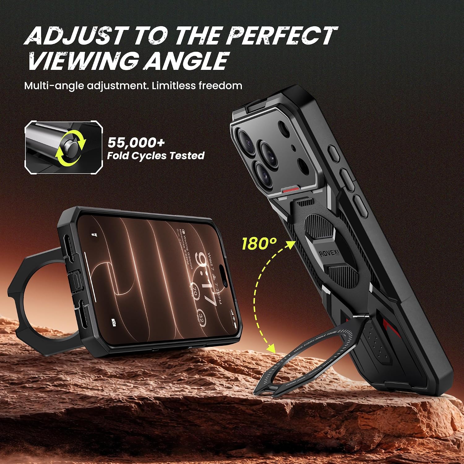 Detalle 2 de TONGATE iPhone 18 Pro Max Case with Magnetic Stand, MagSafe and Privacy Screen