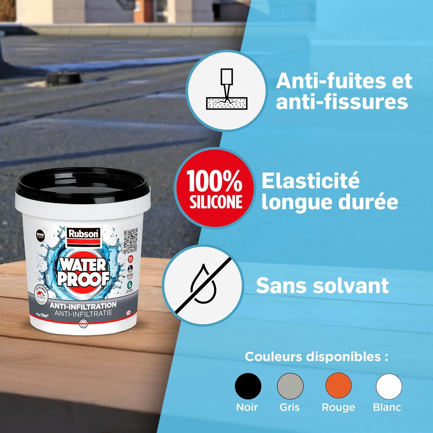 Thumbnail 2 de Rubson revêtement Waterproof Anti fuite Noir 1kg – protection et réparation de toiture