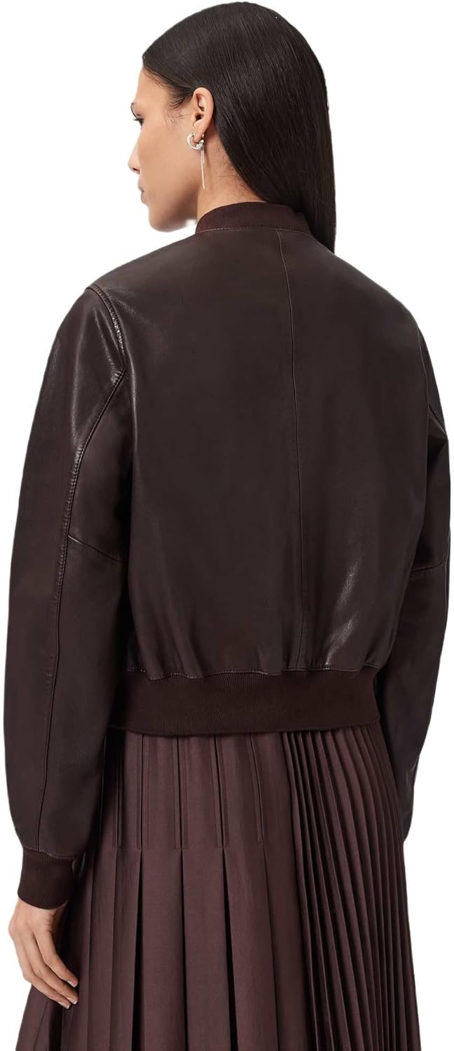 Thumbnail 6 de AllSaints Orten Bomber Jacket Veste en Cuir Femme