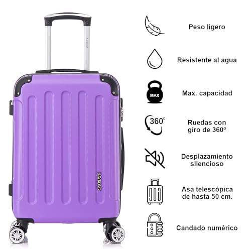 Thumbnail 1 de RAYKONG Maleta de Cabina ABS 55x40x20 cm (40 L) – Morada