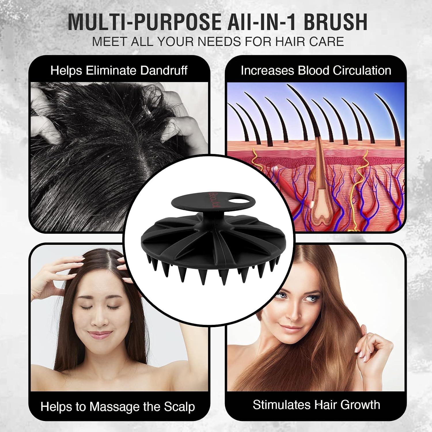 Thumbnail 5 de BEAUTAIL Silicone Body Scrubber and Scalp Massager Brush