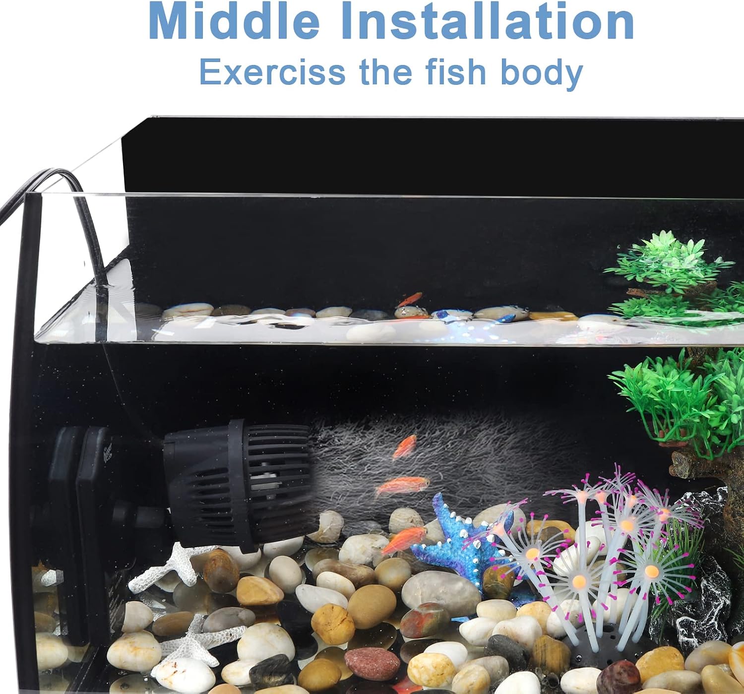 Detalle de hygger 7875LPH Aquarium Wave Maker Pump (12W) with strong magnetic suction base