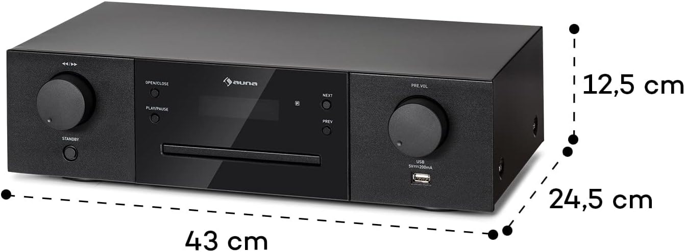 Thumbnail 6 de AUNA CD-1000 DG Hi-Fi CD Player with USB, LED Display and Remote