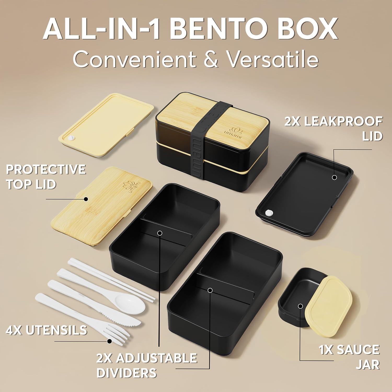 Thumbnail 2 de Umami Bento Box Adult All‑in‑1 40 oz 🍱