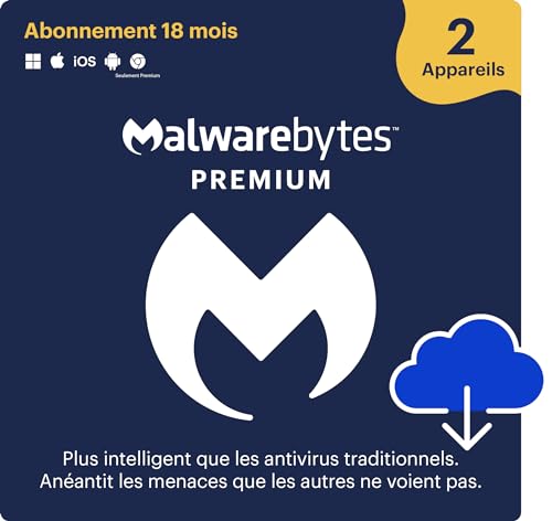 Detalle de Malwarebytes Premium – protection multi-plateformes pour 2 appareils sur 18 mois
