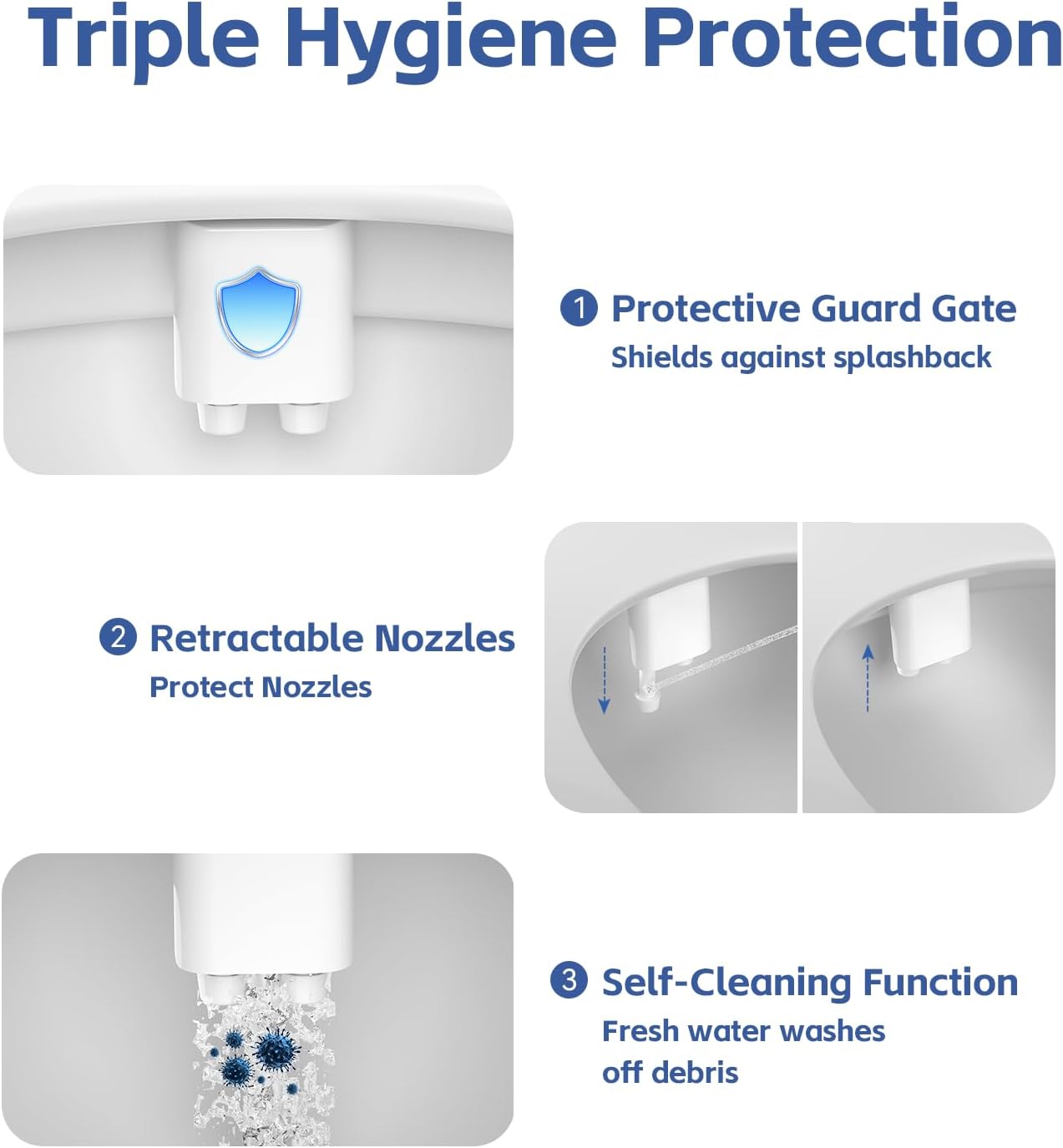 Thumbnail 4 de Bidet Attachment for Toilet Seat Water Pressure (Non-Electric, Dual Nozzle)