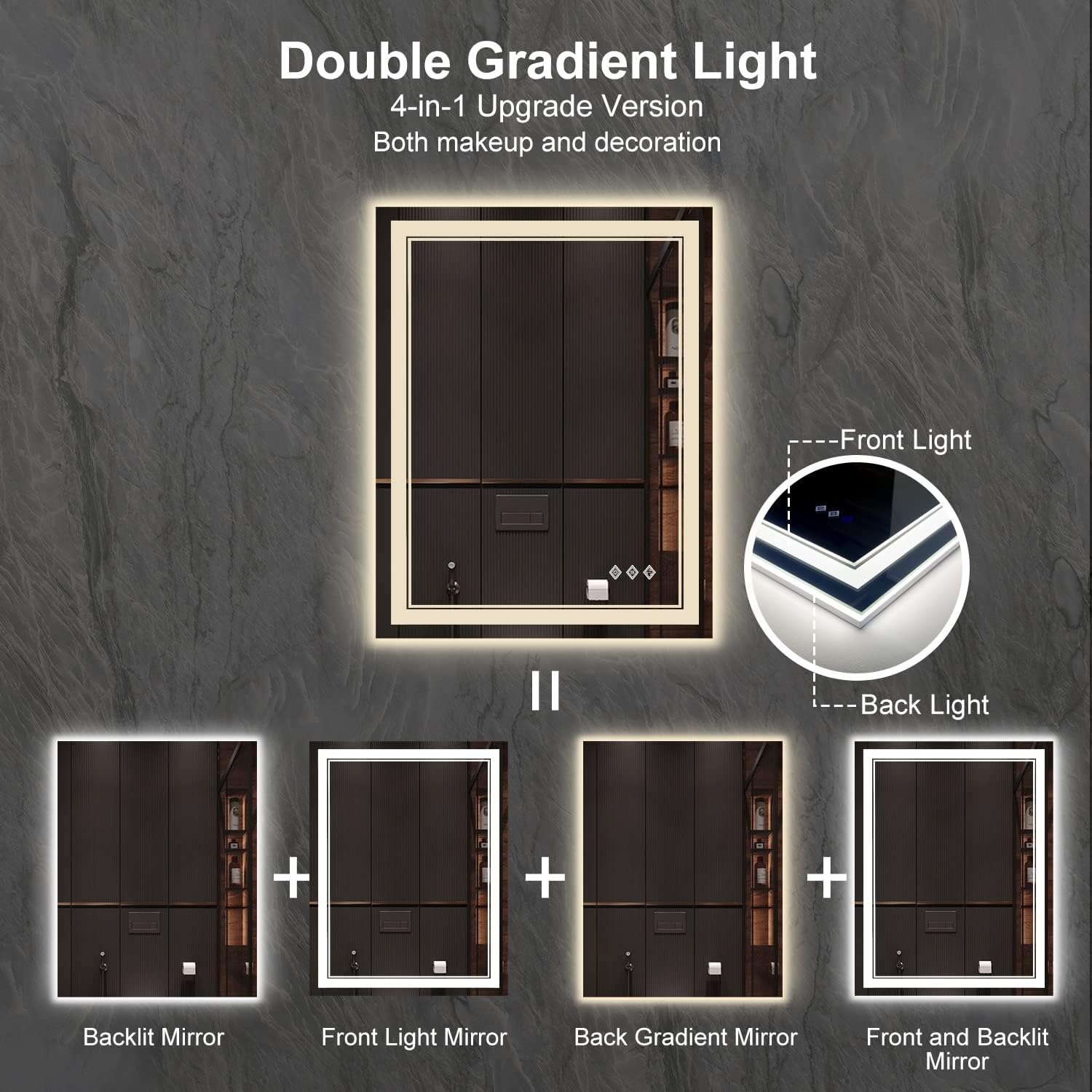Detalle 2 de VanPokins LED Bathroom Mirror 28 x 36 Inch