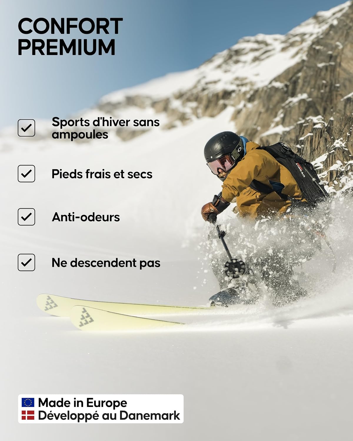 Thumbnail 2 de DANISH ENDURANCE Chaussettes de ski 1 paire