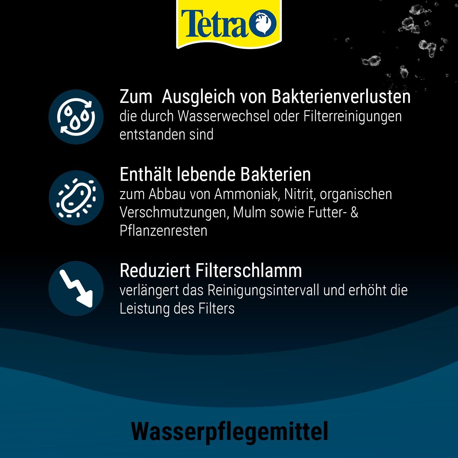 Detalle 2 de Tetra FilterActive Bacteria 2in1 – Starterbakterien + Schlammabbau für Süßwasseraquarien (250 ml)