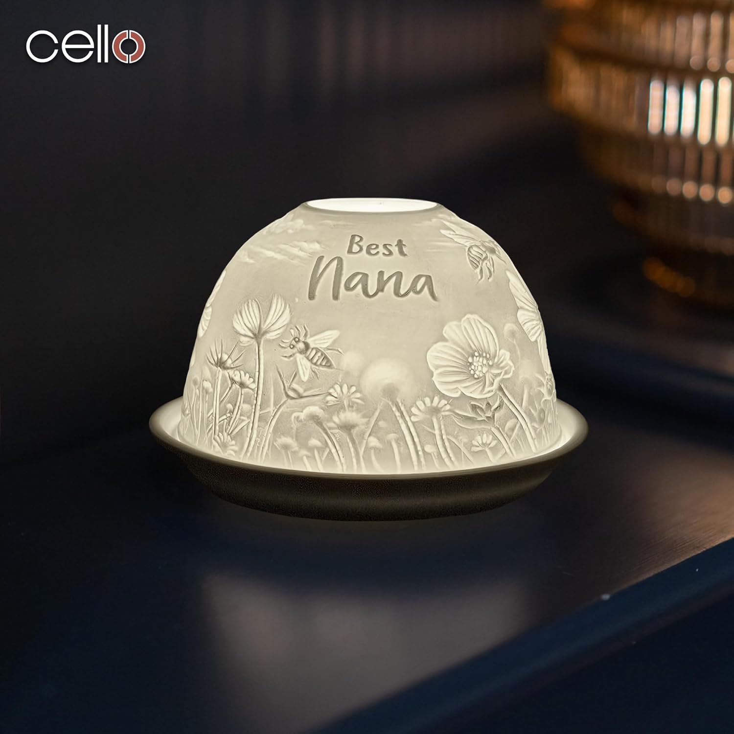 Thumbnail 5 de Cello Porcelain Tealight Holder Dome by Best Nana Design — 3D projection message LED/wax warmer ornament